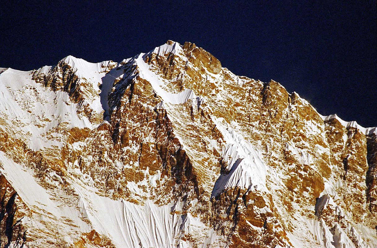 304 Annapurna East Summit Close Up At Sunrise From Annapurna Sanctuary Base Camp